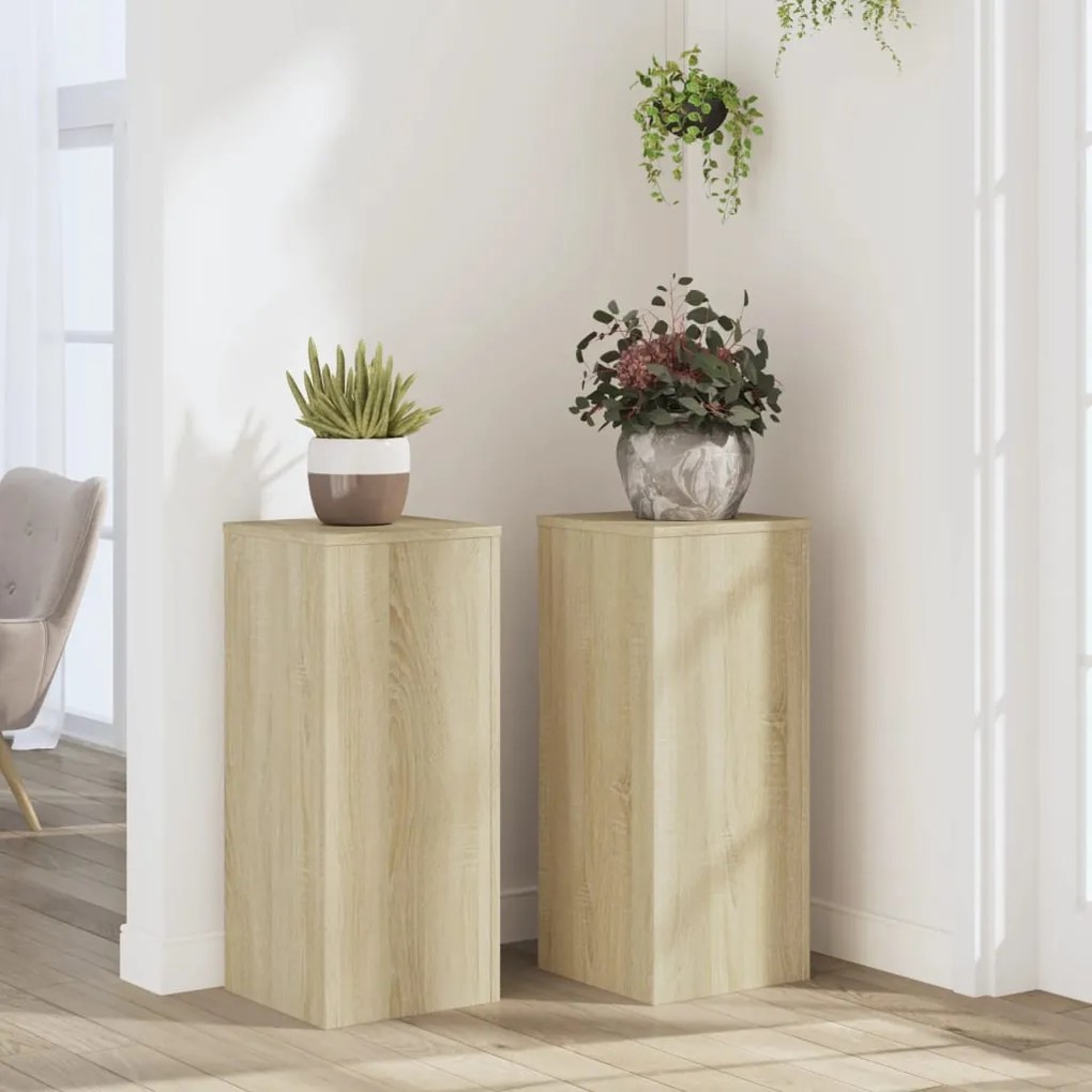 vidaXL Suportes p/ plantas 2pcs 30x30x70 cm derivados de madeira