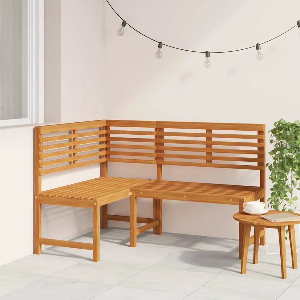 Banco de canto para jardim 140 cm madeira de acácia maciça