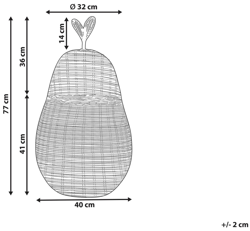 Cesto em forma de pera em rattan cor natural VAGSOY Beliani