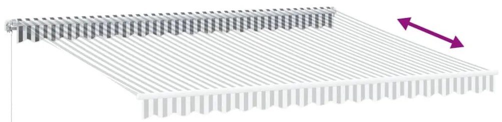 Toldo retrátil manual 450x350 cm antracite e branco