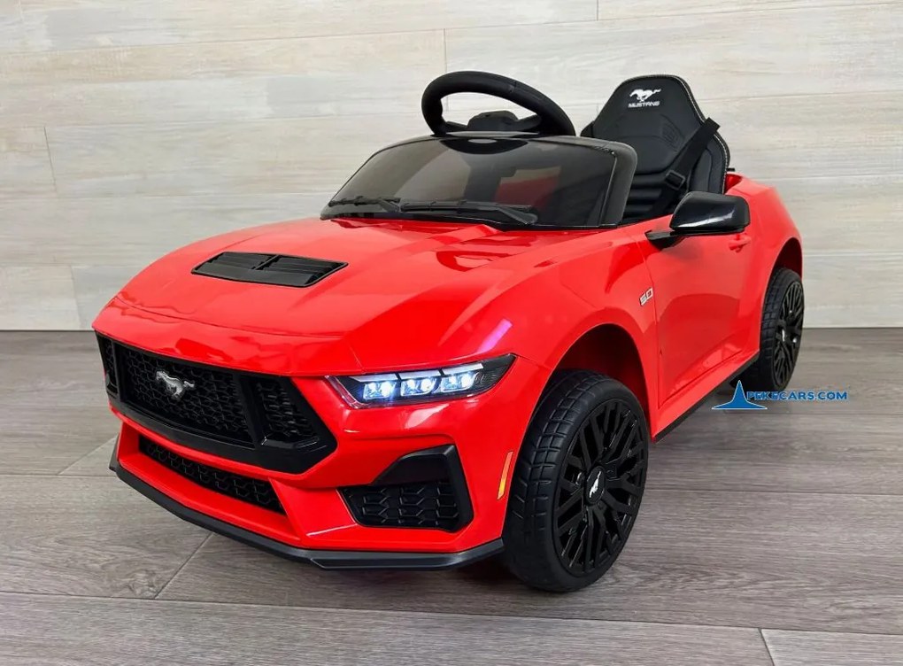 Carro elétrico para crianças Ford Mustang 12V, Rodas borracha Vermelho