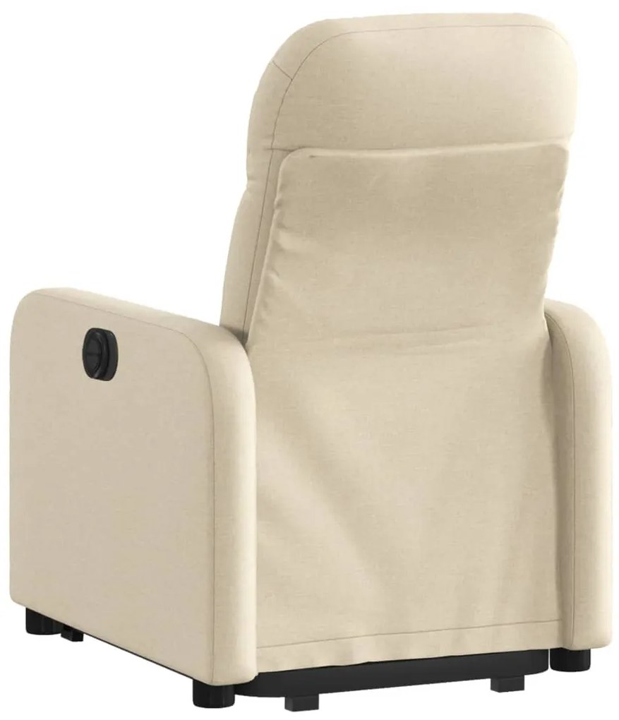 Poltrona reclinável elevatória tecido cor creme