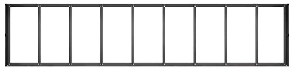 Vaso floreira 360x80x40 cm aço preto