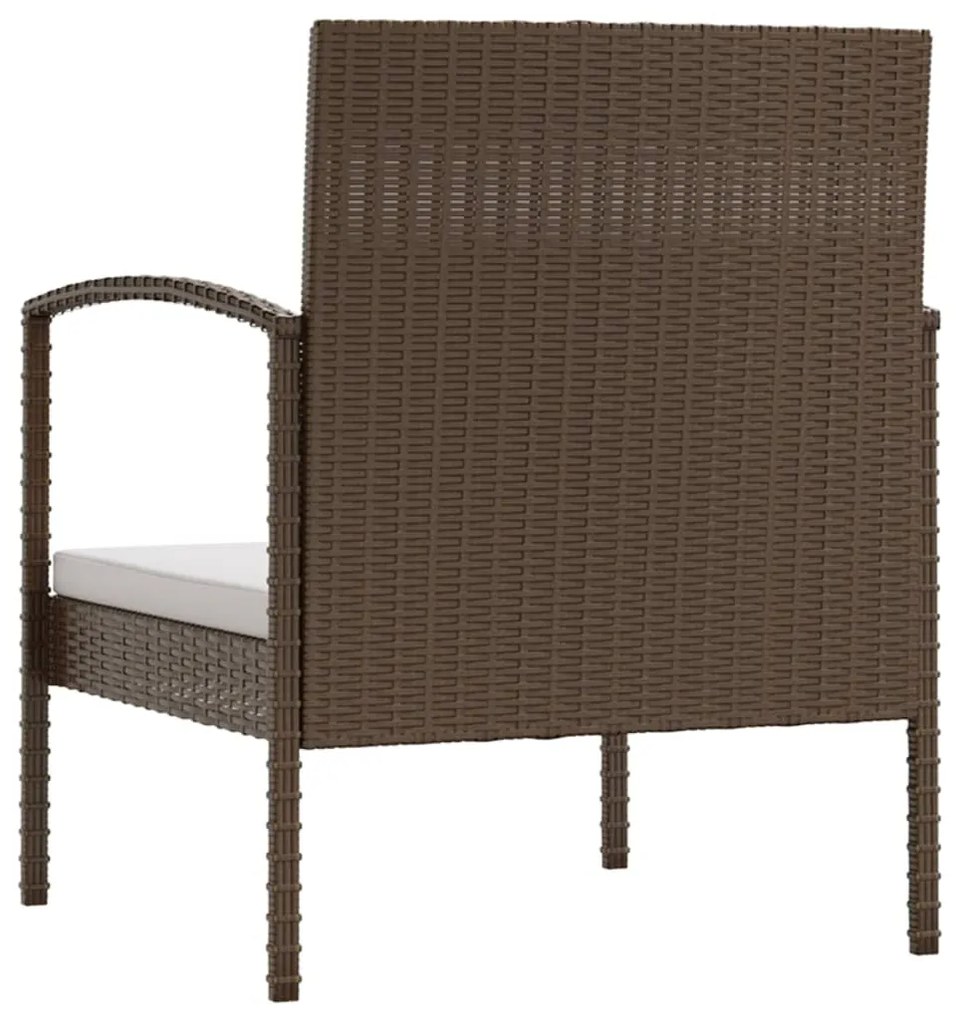 8 pcs Conjunto lounge de jardim com almofadões vime PE castanho