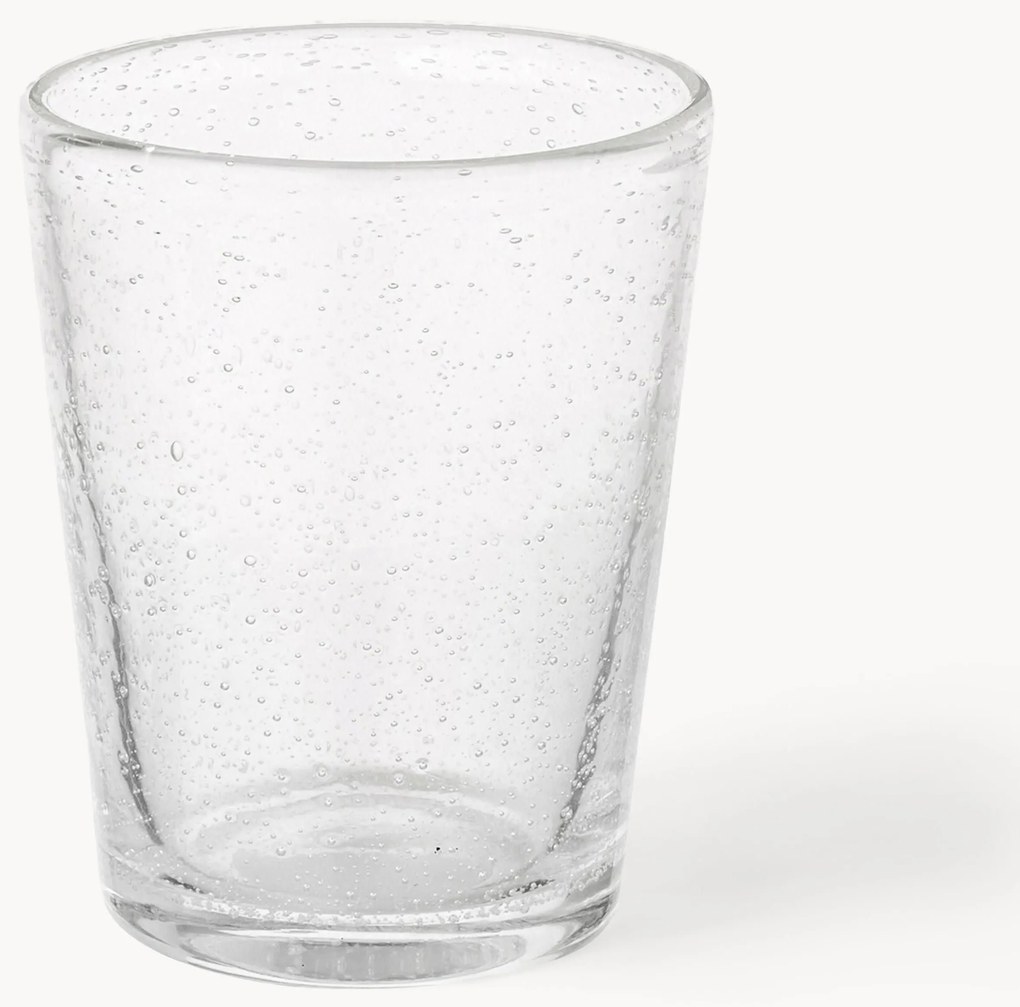 Mouth-Blown Tumblers Bubble with Decorative Air Bubbles, Set of 4