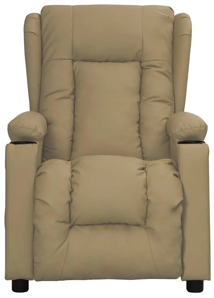 Poltrona de massagens elevatória couro artificial cappuccino