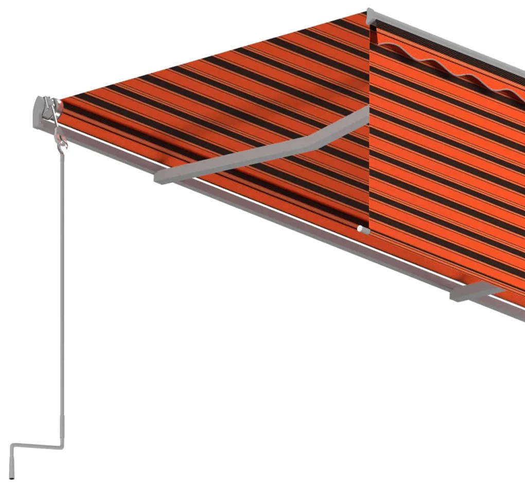 Toldo retrátil manual com estore 4,5x3 m laranja/castanho