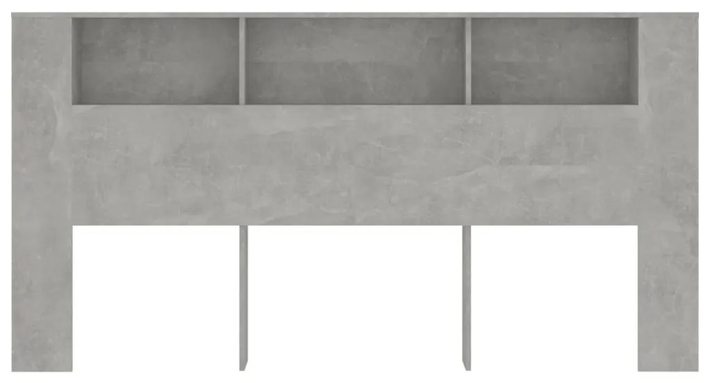 Armário de cabeceira 200x18,5x104,5 cm cinzento de betão