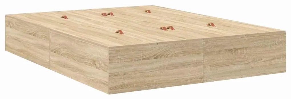 Cama com armazenamento em Carvalho Sonoma 135x190 cm