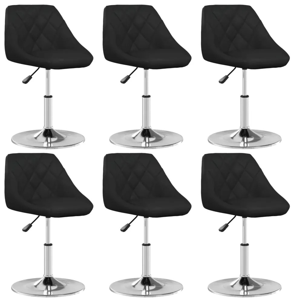 vidaXL Cadeiras de jantar 6 pcs couro artificial preto
