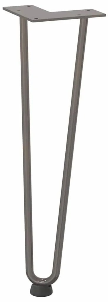 Pernas de grampo para mesa de centro 4 peças Aço natural 42 cm Aço mac