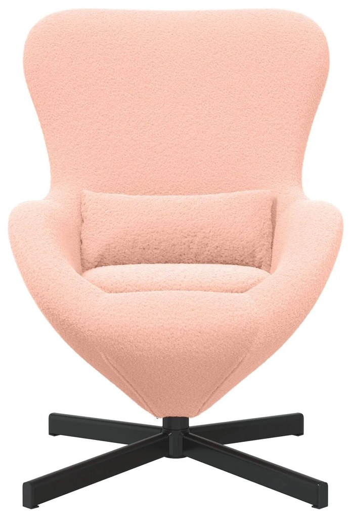 Poltrona Ovo vidaXL Rosa em Tecido Semelhante à Lã