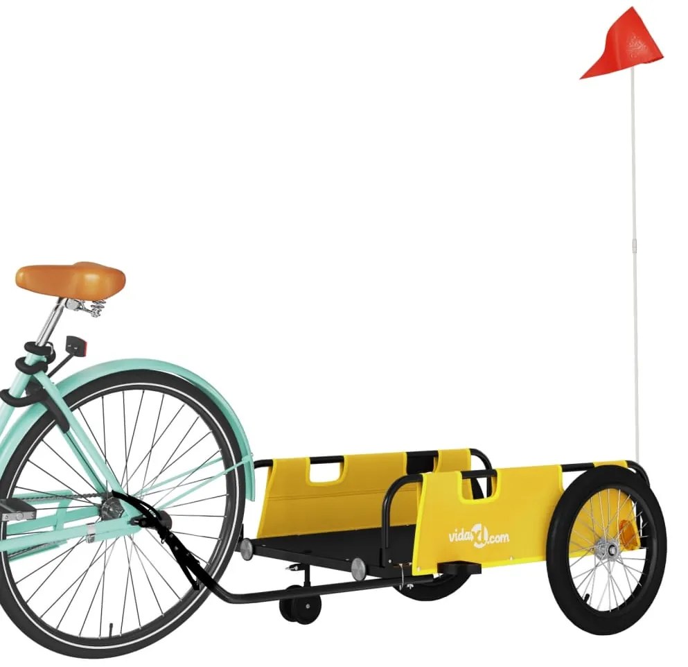Reboque bicicleta tecido oxford/ferro amarelo/preto