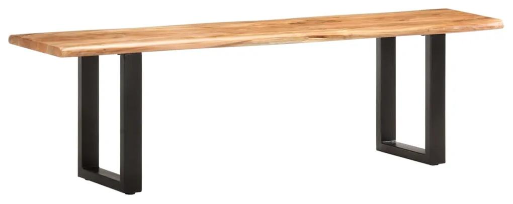 286457 vidaXL Banco com borda viva 160 cm madeira de acácia maciça e aço
