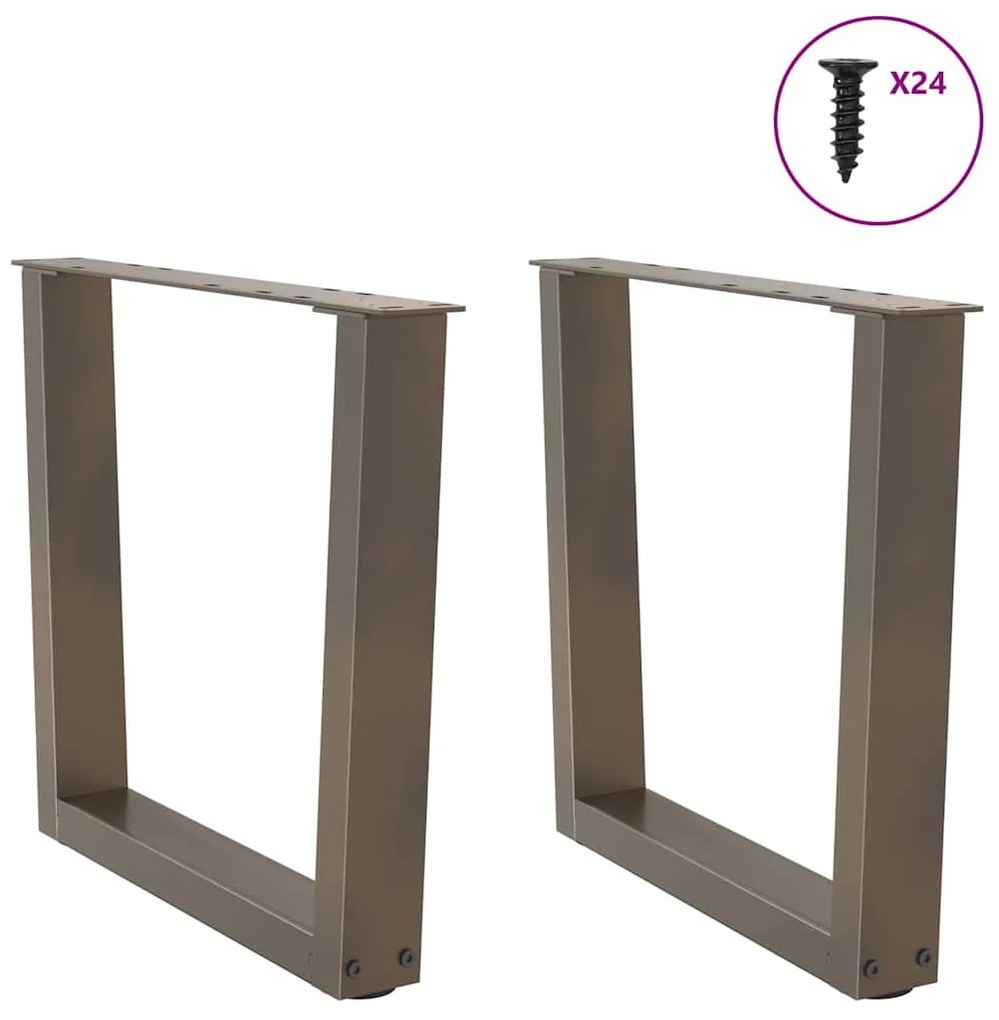 Pés para mesa de centro em formato de V, 2 peças, aço natural, 60x(42-