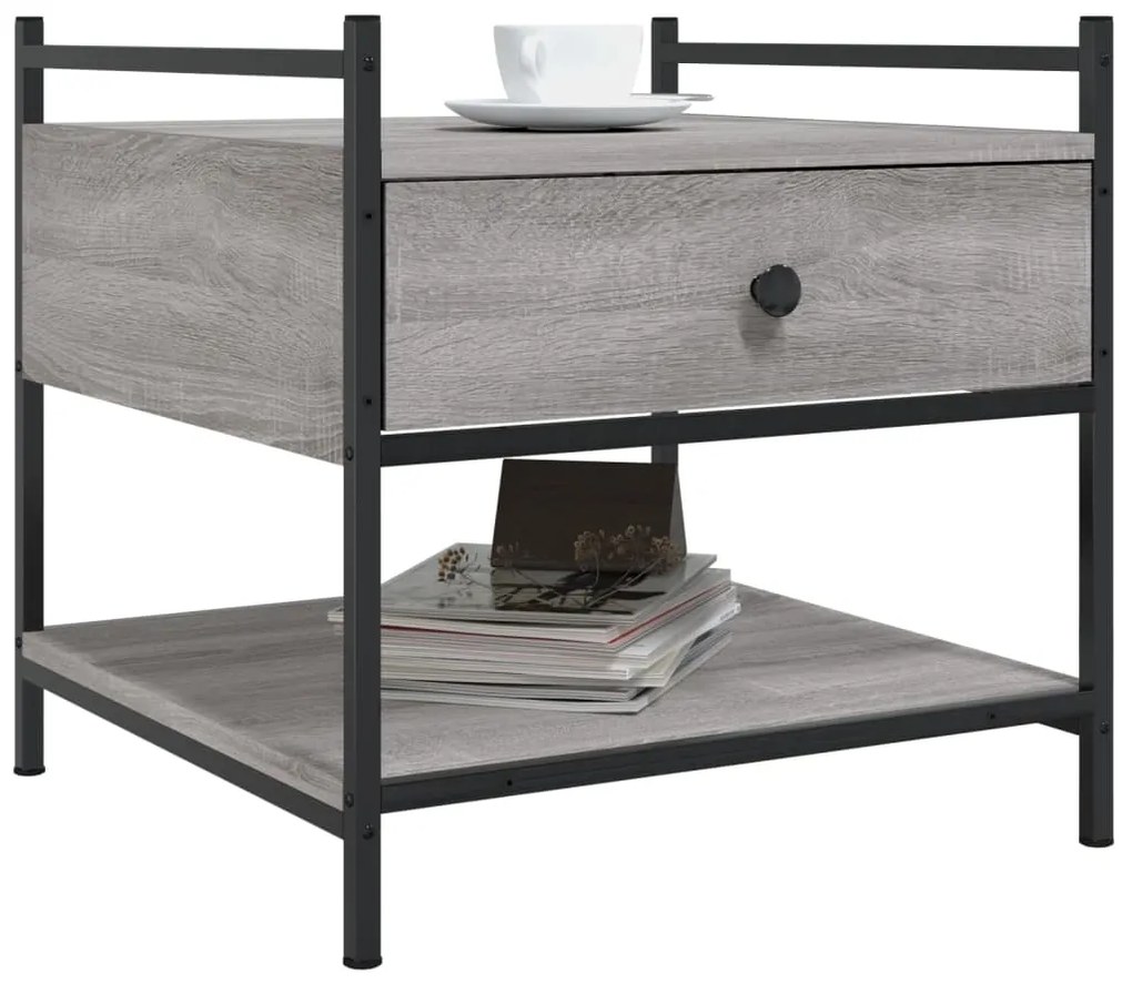 Mesa de centro 50x50x50 cm derivados de madeira cinzento sonoma
