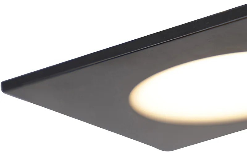 Conjunto de 6 focos embutidos pretos com LED regulável em 3 etapas IP65 - Simply Moderno