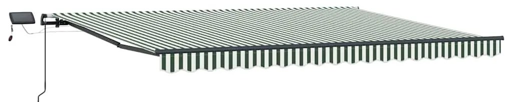 Toldo Retrátil Manual com LED Verde e Branco 400x300 cm