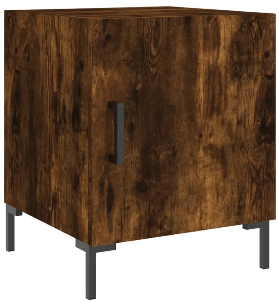 Mesa cabeceira 2pcs 40x40x50cm derivado madeira carvalho fumado