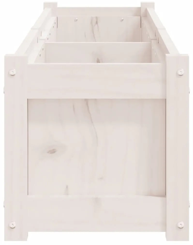 Vaso/floreira de jardim 150x31x31cm madeira pinho maciça branco