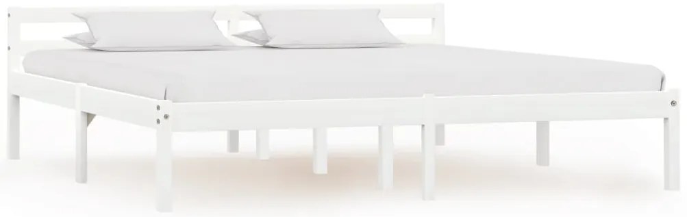 Estrutura de cama 160x200 cm madeira pinho maciço branco