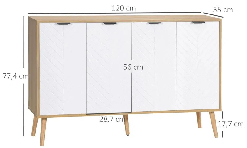 Aparador Lovar de 120cm - Design Nórdico