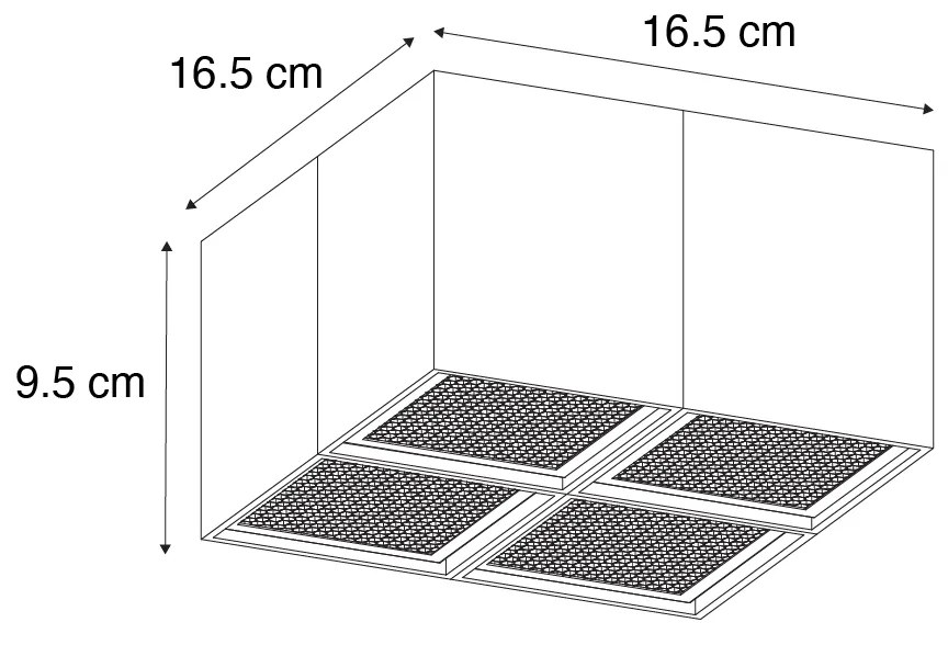 Foco de teto design dourado 4-luzes - Qubo Honey