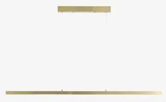Lâmpada De Teto Suspensa Linear Led 120 Cm Com Luz Indireta Em Alumínio Danile Dourado Escovado - Sklum