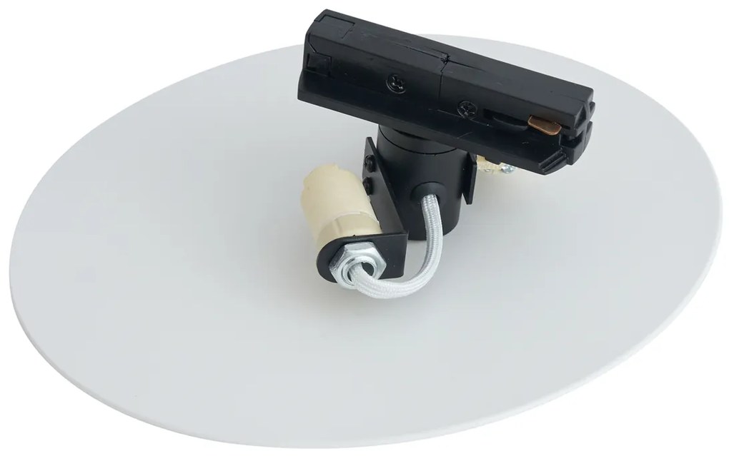 Plafon moderno branco para sistema de calhas monofásico 2-luzes - Iconic Pulley