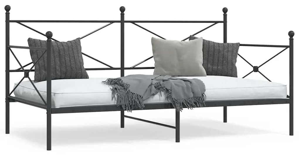 Cama de Dia sem Colchão 100x190 cm aço preto