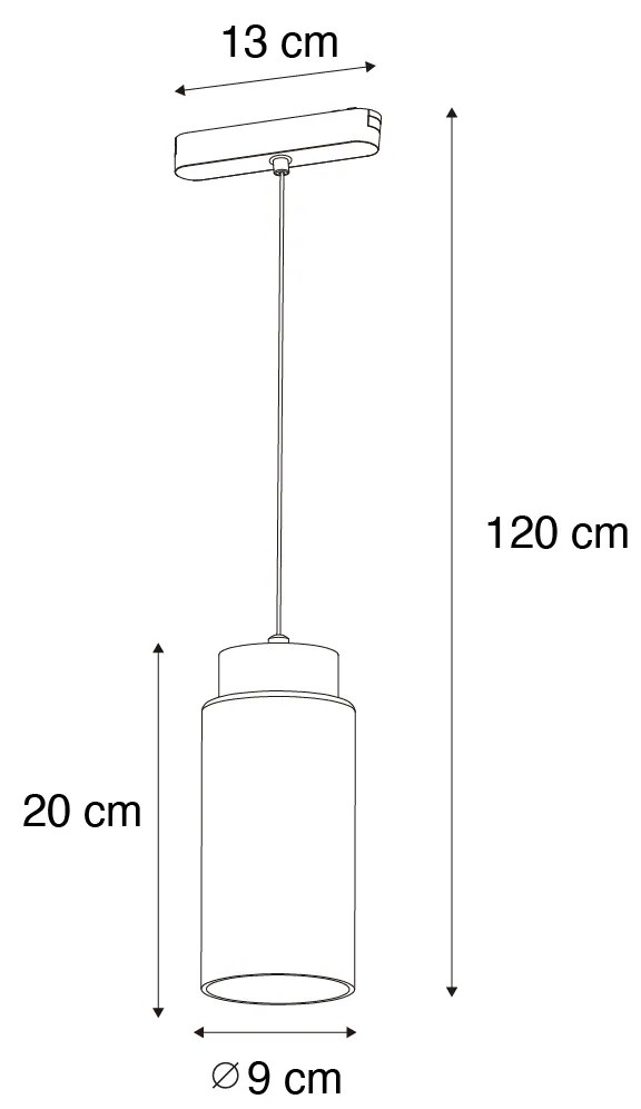 Candeeiro Pendente Moderno Preto para Sistema de Trilho Monofásico c/ LED Integrado - Magnetic Vance