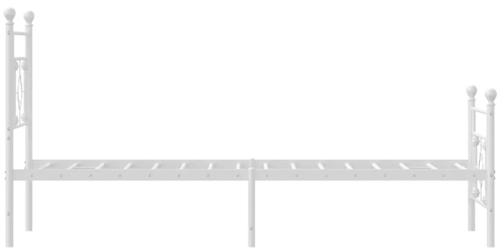 Estrutura de cama com cabeceira e pés 75x190 cm metal branco