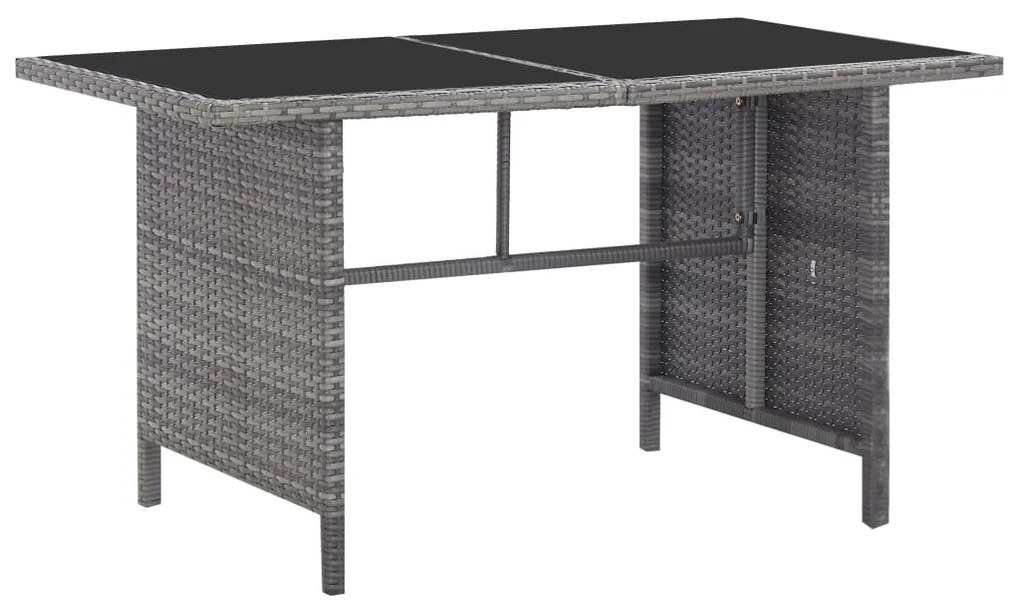 6 pcs conjunto lounge de jardim c/ almofadões vime PE cinzento