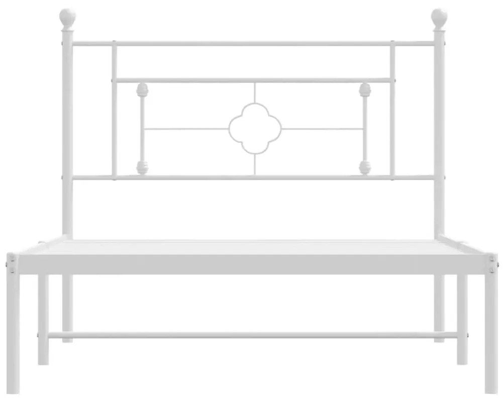 Estrutura de cama em metal com cabeceira 107x203 cm branco