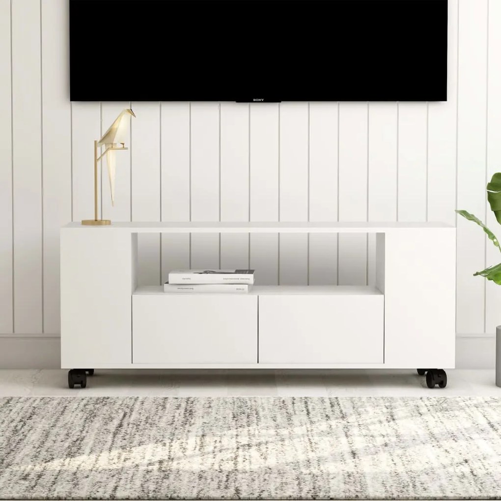 vidaXL Móvel de TV 120x35x48 cm derivados de madeira branco