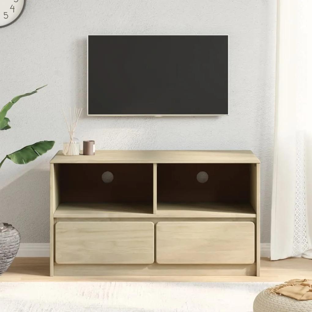 Móvel de TV SAUDA 99x43x55 cm madeira pinho maciça cor carvalho