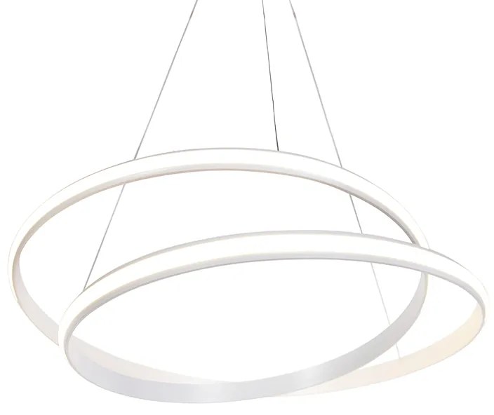 Candeeiro de suspensão moderno branco 74 cm incl. LED regulável - Rowan Moderno