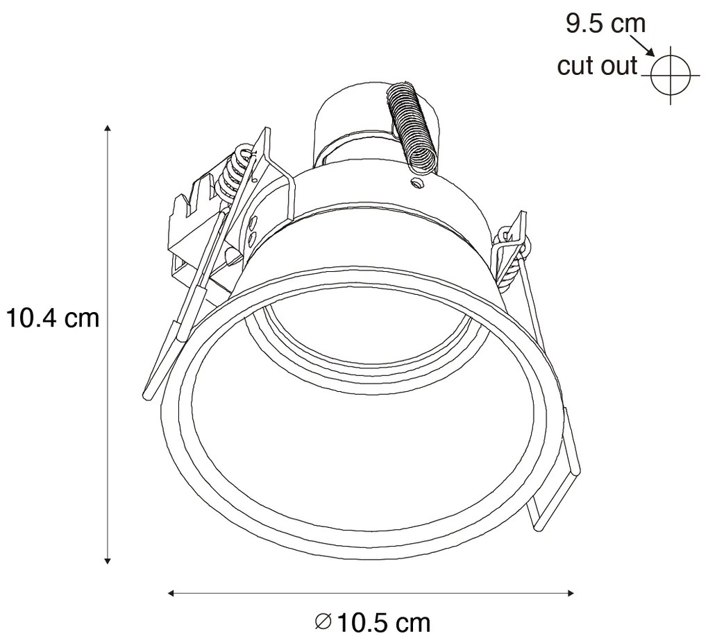 Conjunto de 6 Focos Embutidos Pretos GU10 70mm IP44 - Dept Moderno