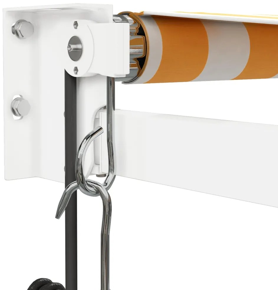 Toldo retrátil automático 4x3 m amarelo e branco