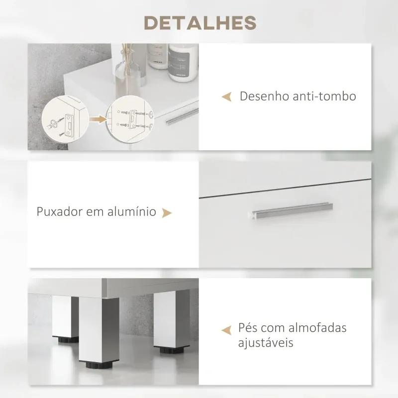 Armário de Apoio Damise de Casa de Banho - Branco - Design Moderno
