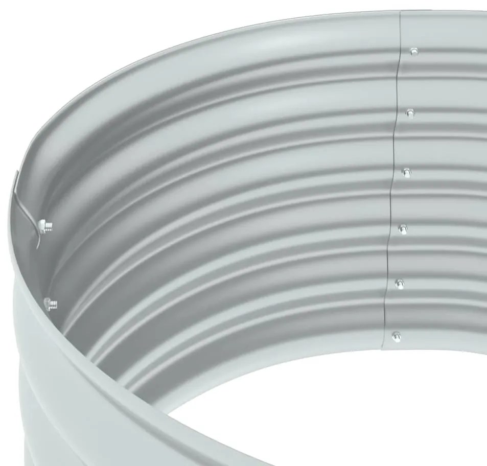 Canteiro/vaso elevado aço galvanizado 80x80x44 cm prateado