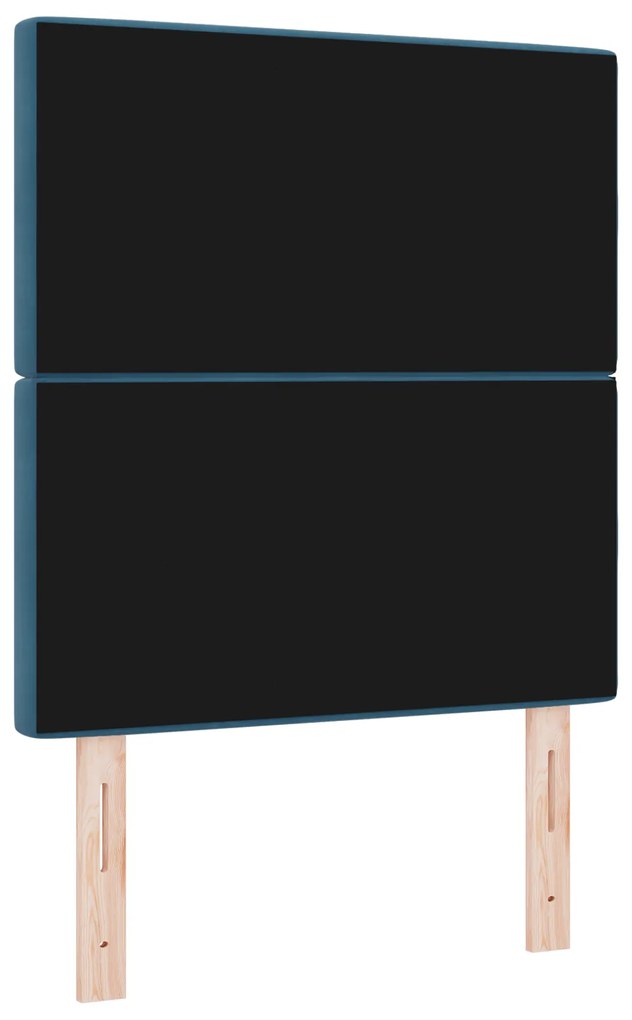 Cabeceira vidaXL com Botão de Cristal Tufted Azul Escura 80 cm Veludo,