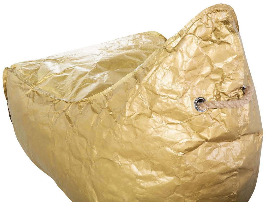 Pufe poltrona dourado DROP Beliani