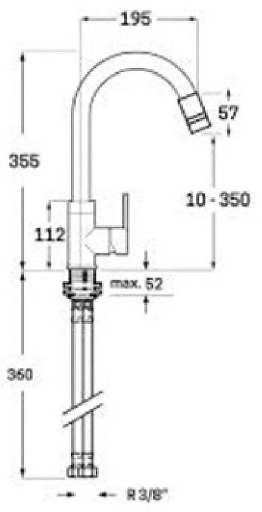 Torneira Monocomando para Cozinha CIS Aço inoxidável Latão