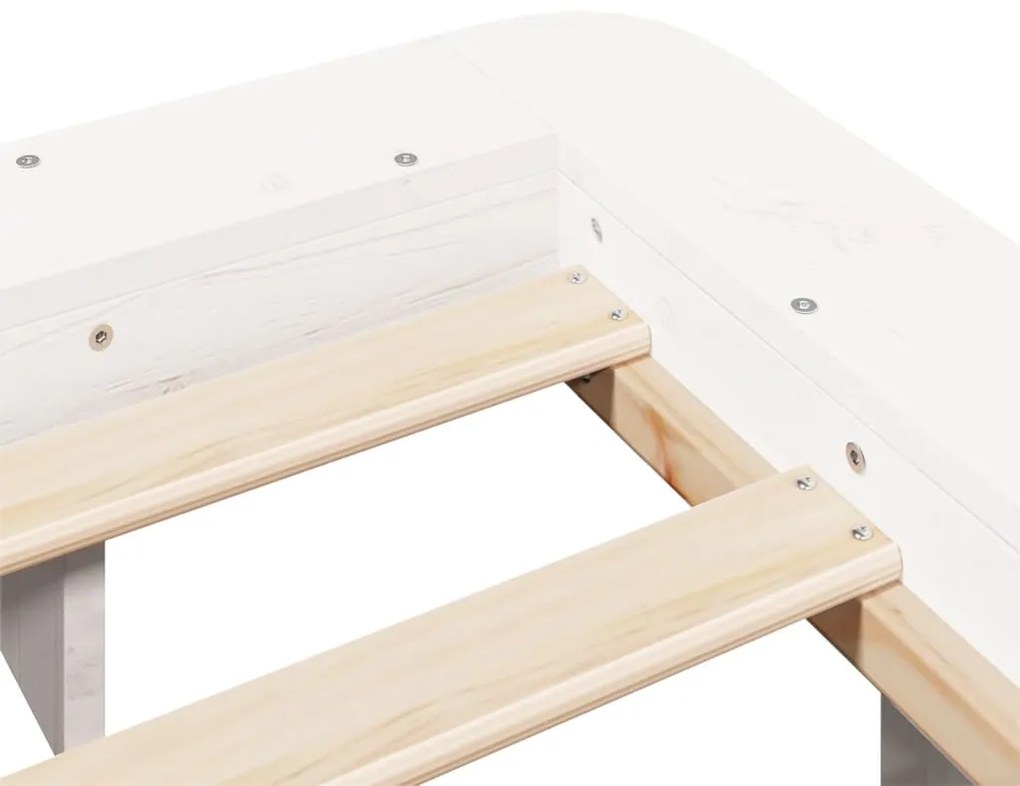 Cama sem colchão 135x190 cm madeira de pinho maciça branco