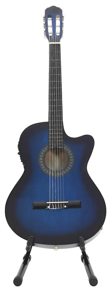 12 pcs conjunto de guitarra com equalizador e 6 cordas azul