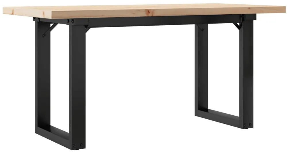 Mesa de centro estrutura em O 100x50x45,5cm pinho/aço