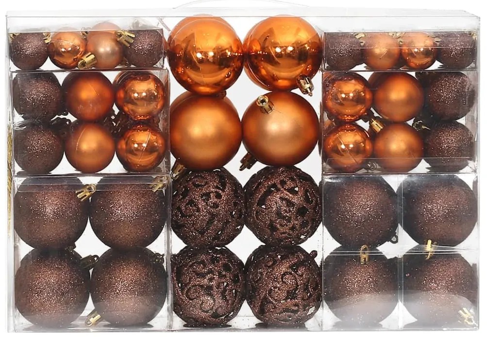 Enfeites de Natal 100 pcs 3 / 4 / 6 cm castanho