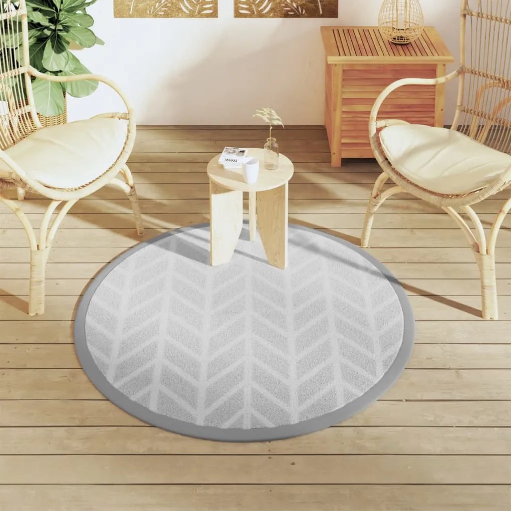 Tapete de exterior Ø120 cm ARAKIL PP cinzento