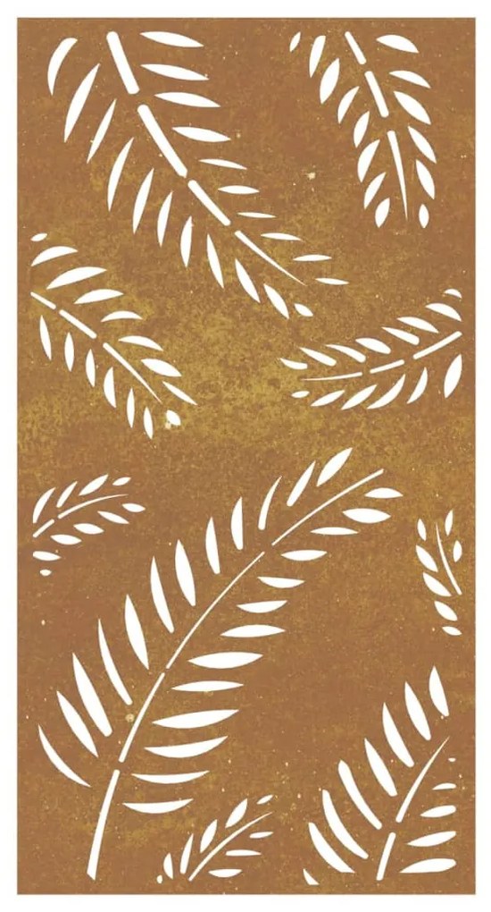 Decoração p/ muro de jardim 105x55 cm aço corten design folhas